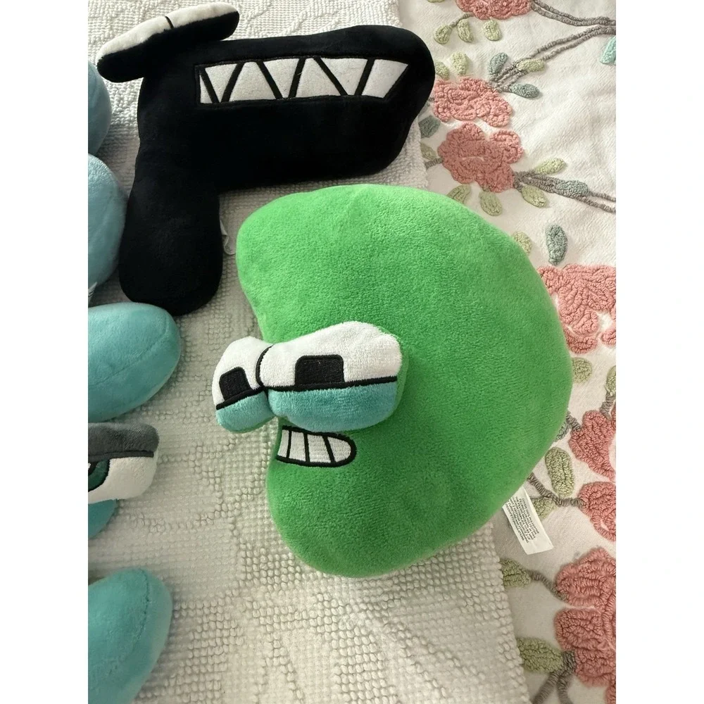 Alphabet Lore Plush Set B E F D‎ Stuffed Animal Toy Letters Blue Green Black